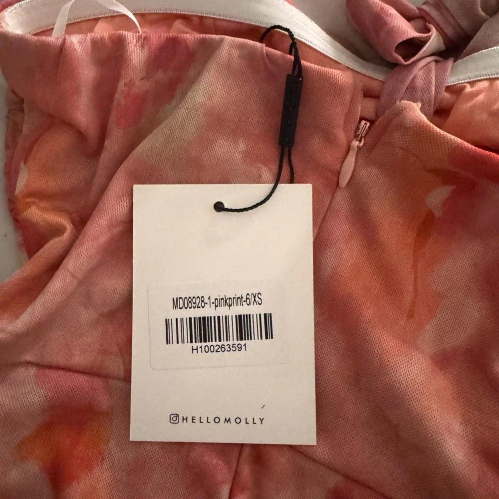 Hello Molly Pink and White Asymmetrical Maxi dress - Picture 3 of 4
